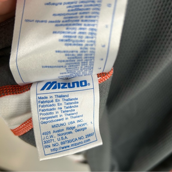 Mizuno Dry Lite Performance Polo Short Sleeve Shirt Collared Grey Orange Men’s L - Picture 15 of 16